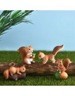 4 sztuk/zestaw piękny Model rodziny wiewiórka Cartoon figurka zwierzątko domek dla lalek ciasto Home Decor miniaturowa bajkowa d