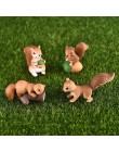 4 sztuk/zestaw piękny Model rodziny wiewiórka Cartoon figurka zwierzątko domek dla lalek ciasto Home Decor miniaturowa bajkowa d