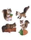4 sztuk/zestaw piękny Model rodziny wiewiórka Cartoon figurka zwierzątko domek dla lalek ciasto Home Decor miniaturowa bajkowa d