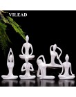 VILEAD 12 style białe ceramiczne figurki jogi Ename joga miniatury streszczenie Yog Stattues Yoj figurki Vintage Home Decor