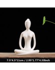 VILEAD 12 style białe ceramiczne figurki jogi Ename joga miniatury streszczenie Yog Stattues Yoj figurki Vintage Home Decor