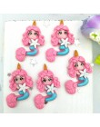 10 sztuk/partia nowy kawaii flatback żywica jednorożec syrenka księżniczka cabochons akcesoria symulowane polimeru gliny cartoon