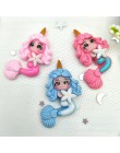 10 sztuk/partia nowy kawaii flatback żywica jednorożec syrenka księżniczka cabochons akcesoria symulowane polimeru gliny cartoon