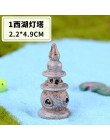 Chiński antyk Mini domek budynek Retro mikro bajki figurki ogrodowe miniatury/Terrarium Vintage ozdoby do wystroju domu DIY