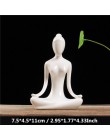 VILEAD 12 style białe ceramiczne figurki jogi Ename joga miniatury streszczenie Yog Stattues Yoj figurki Vintage Home Decor