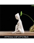 VILEAD 12 style białe ceramiczne figurki jogi Ename joga miniatury streszczenie Yog Stattues Yoj figurki Vintage Home Decor