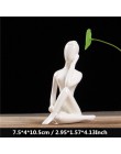 VILEAD 12 style białe ceramiczne figurki jogi Ename joga miniatury streszczenie Yog Stattues Yoj figurki Vintage Home Decor