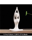 VILEAD 12 style białe ceramiczne figurki jogi Ename joga miniatury streszczenie Yog Stattues Yoj figurki Vintage Home Decor