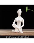 VILEAD 12 style białe ceramiczne figurki jogi Ename joga miniatury streszczenie Yog Stattues Yoj figurki Vintage Home Decor