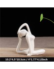 VILEAD 12 style białe ceramiczne figurki jogi Ename joga miniatury streszczenie Yog Stattues Yoj figurki Vintage Home Decor