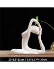 VILEAD 12 style białe ceramiczne figurki jogi Ename joga miniatury streszczenie Yog Stattues Yoj figurki Vintage Home Decor
