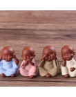 Ceramiczne ozdoby Monk mały budda statuetka mnicha figurka Tathagata indie joga Mandala Tea Pet fioletowy wyroby ceramiczne deko