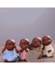 Ceramiczne ozdoby Monk mały budda statuetka mnicha figurka Tathagata indie joga Mandala Tea Pet fioletowy wyroby ceramiczne deko