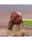 Ceramiczne ozdoby Monk mały budda statuetka mnicha figurka Tathagata indie joga Mandala Tea Pet fioletowy wyroby ceramiczne deko