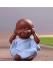 Ceramiczne ozdoby Monk mały budda statuetka mnicha figurka Tathagata indie joga Mandala Tea Pet fioletowy wyroby ceramiczne deko