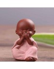 Ceramiczne ozdoby Monk mały budda statuetka mnicha figurka Tathagata indie joga Mandala Tea Pet fioletowy wyroby ceramiczne deko