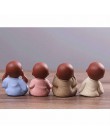 Ceramiczne ozdoby Monk mały budda statuetka mnicha figurka Tathagata indie joga Mandala Tea Pet fioletowy wyroby ceramiczne deko