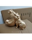 Efektowna awangardowa figurka hipopotam ceramiczna ozdobna dekoracyjna z tacą na klucze biżuterię słodycze