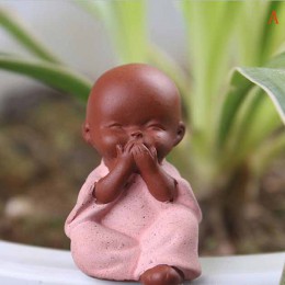 Ceramiczne ozdoby Monk mały budda statuetka mnicha figurka Tathagata indie joga Mandala Tea Pet fioletowy wyroby ceramiczne deko
