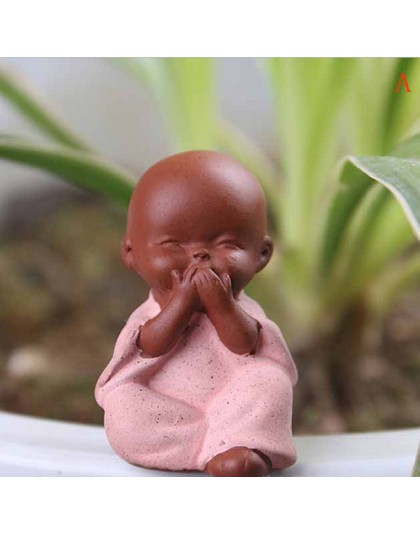 Ceramiczne ozdoby Monk mały budda statuetka mnicha figurka Tathagata indie joga Mandala Tea Pet fioletowy wyroby ceramiczne deko