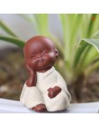 Ceramiczne ozdoby Monk mały budda statuetka mnicha figurka Tathagata indie joga Mandala Tea Pet fioletowy wyroby ceramiczne deko