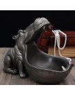Efektowna awangardowa figurka hipopotam ceramiczna ozdobna dekoracyjna z tacą na klucze biżuterię słodycze
