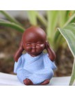 Ceramiczne ozdoby Monk mały budda statuetka mnicha figurka Tathagata indie joga Mandala Tea Pet fioletowy wyroby ceramiczne deko