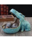Efektowna awangardowa figurka hipopotam ceramiczna ozdobna dekoracyjna z tacą na klucze biżuterię słodycze