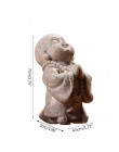 Strongwell śliczny mały mnich statua piaskowiec urocza chiński budda statuetki piękny figurka do wystroju domu kreatywny prezent
