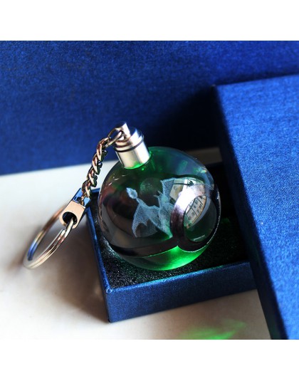 Gorąca gra Charizard piłka 3D Laser brelok kryształowy brelok LED piłka pokemon figurki potwór