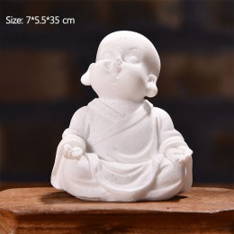 Strongwell śliczny mały mnich statua piaskowiec urocza chiński budda statuetki piękny figurka do wystroju domu kreatywny prezent