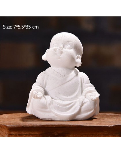 Strongwell śliczny mały mnich statua piaskowiec urocza chiński budda statuetki piękny figurka do wystroju domu kreatywny prezent