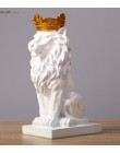 Czarna korona posąg lwa ozdoby rękodzieła ozdoby choinkowe dla domowa rzeźba escultura akcesoria do dekoracji wnętrz