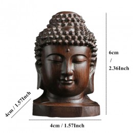 VILEAD 2.36 ''drewno Sakyamuni statua 6cm drewniany posąg buddy kreatywny Tathagata figurki mahoń indie głowa buddy rzemiosło