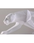 Nowoczesny abstrakcyjny rzeźby z czarnej pantery geometryczne żywica Leopard statua Wildlife Decor prezent ornament do rękodzieł