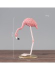 1pc Nordic Ins różowe flamingi ozdoby akcesoria domowe salon stacja biurkowa żywica Flamingo dekoracyjna statua