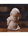 VILEAD 6cm 7cm śliczny mały mnich statua piaskowiec urocza tajlandia budda statuetki piękny figurka wystrój domu kreatywny preze