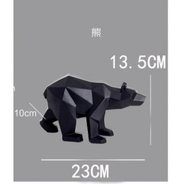 Nowoczesny abstrakcyjny rzeźby z czarnej pantery geometryczne żywica Leopard statua Wildlife Decor prezent ornament do rękodzieł