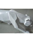 Nowoczesny abstrakcyjny rzeźby z czarnej pantery geometryczne żywica Leopard statua Wildlife Decor prezent ornament do rękodzieł