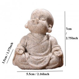 VILEAD 6cm 7cm śliczny mały mnich statua piaskowiec urocza tajlandia budda statuetki piękny figurka wystrój domu kreatywny preze