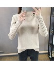 2020 nowa jesienno-zimowa kobiety dzianinowe swetry swetry z golfem z długim rękawem Solid Color Slim elastyczne szorty sweter k