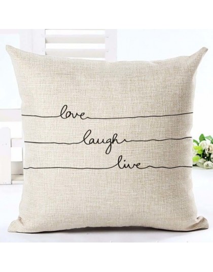 List Love Home poszewki na poduszki pościel bawełniana czarny biały poszewka na poduszkę Sofa nordycka ozdobna poszewka na podus