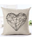List Love Home poszewki na poduszki pościel bawełniana czarny biały poszewka na poduszkę Sofa nordycka ozdobna poszewka na podus