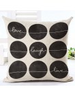 List Love Home poszewki na poduszki pościel bawełniana czarny biały poszewka na poduszkę Sofa nordycka ozdobna poszewka na podus