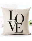 List Love Home poszewki na poduszki pościel bawełniana czarny biały poszewka na poduszkę Sofa nordycka ozdobna poszewka na podus