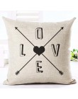 List Love Home poszewki na poduszki pościel bawełniana czarny biały poszewka na poduszkę Sofa nordycka ozdobna poszewka na podus