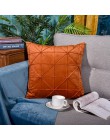 Nowoczesna aksamitna haftowana siatka geometryczna powłoczka na poduszkę domowa sofa dekoracyjna prosta poduszka do rzucania pos