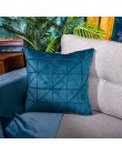 Nowoczesna aksamitna haftowana siatka geometryczna powłoczka na poduszkę domowa sofa dekoracyjna prosta poduszka do rzucania pos