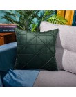 Nowoczesna aksamitna haftowana siatka geometryczna powłoczka na poduszkę domowa sofa dekoracyjna prosta poduszka do rzucania pos