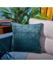 Nowoczesna aksamitna haftowana siatka geometryczna powłoczka na poduszkę domowa sofa dekoracyjna prosta poduszka do rzucania pos